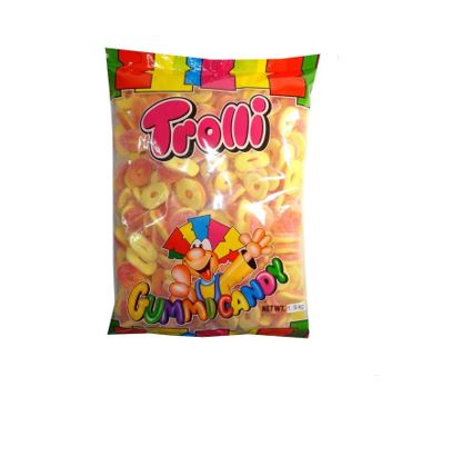 Trolli Sour Peach Rings Gummi Candy 1.5kg Bulk Bag - Lollies 'N Stuff