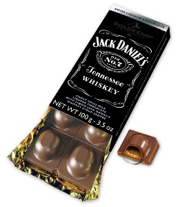 Jack Daniels Finest Swiss Milk Chocolate With Whiskey Syrup Centre 100g Block
