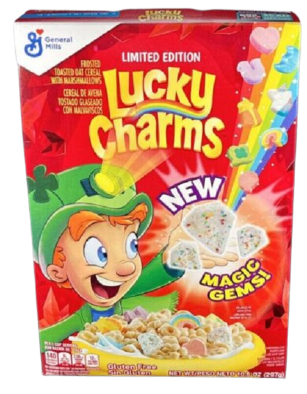 Lucky Charms Limited Edition Magic Gems Marshmallow Cereal 297g Red Box ...