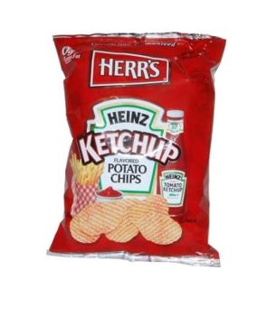 Herrs Heinz Ketchup Flavoured Potato Chips 106.3g Bag - Lollies 'N Stuff