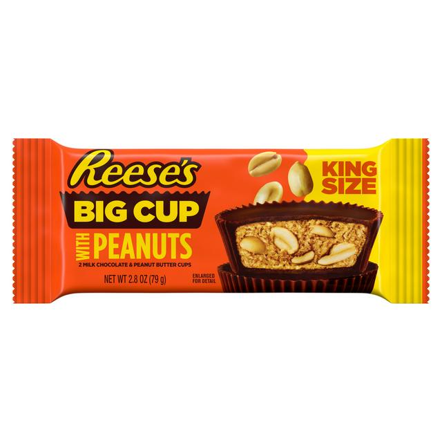 Reeses Reeses Big Cup Milk Chocolate Peanut Butter Cups With Peanuts 79g King Size Packet 