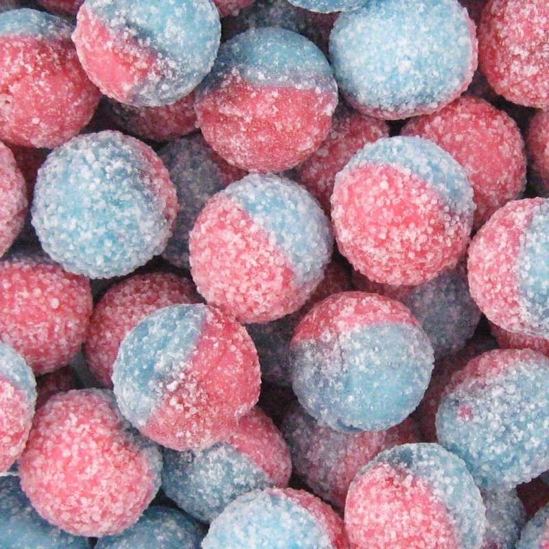 500G Bulk Barnetts Mega Sour Bubblegum Flavoured Balls - Lollies