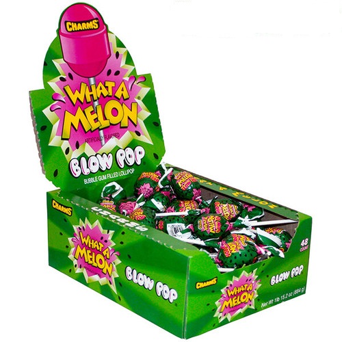 Charms Super Blow Pops What A Melon Flavour Individual Lolly Pop ...