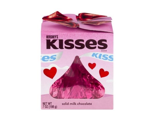 Hershey's Kisses Giant Valentines Day Pink Kiss Solid Milk Chocolate 198g Box