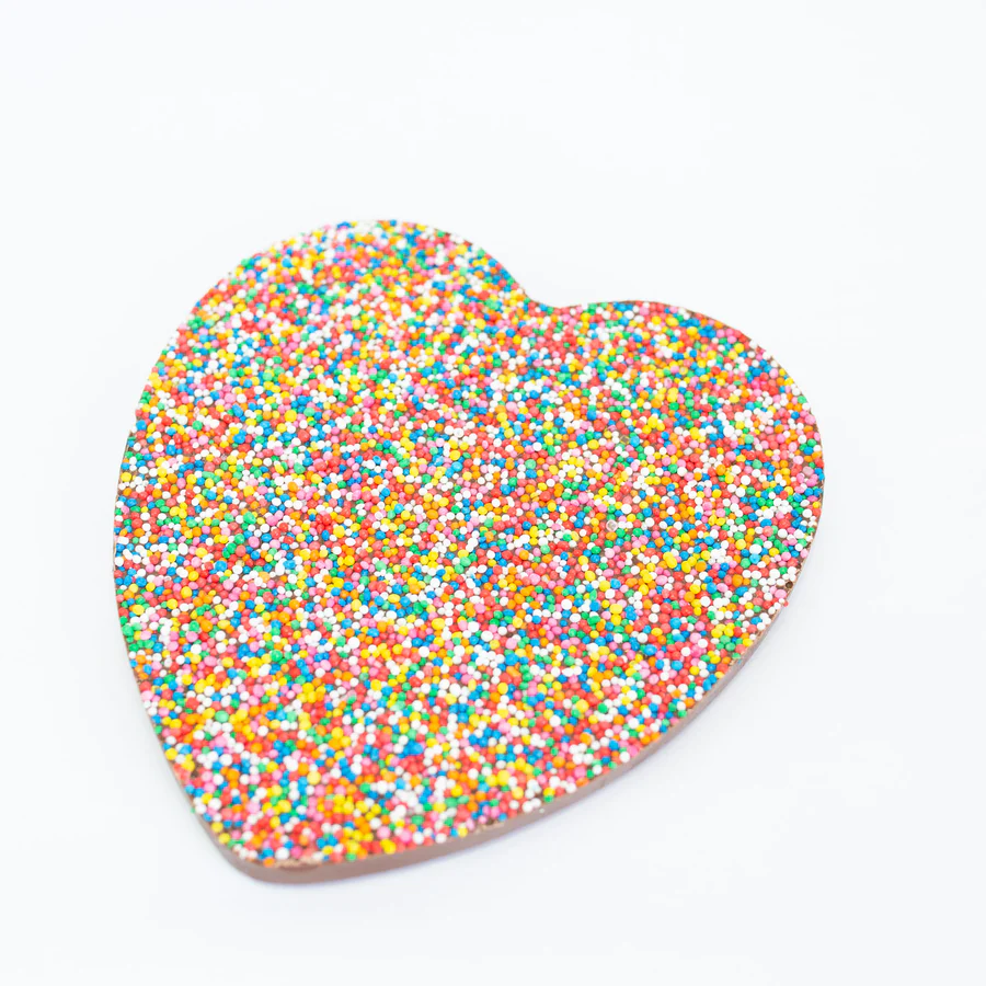 Heart Shaped Speckle Freckle 150g Chocolate Love Heart - Lollies 'N Stuff