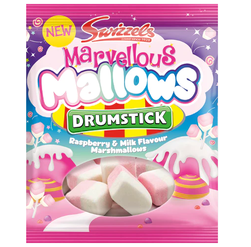 Swizzels Marvellous Mallows Drumstick Raspberry & Milk Flavour ...