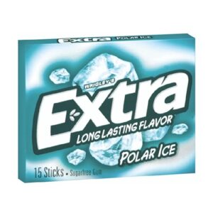 Extra Polar Ice Long Lasting Flavour Sugar Free Chewing Gum 15 Sticks Per Packet